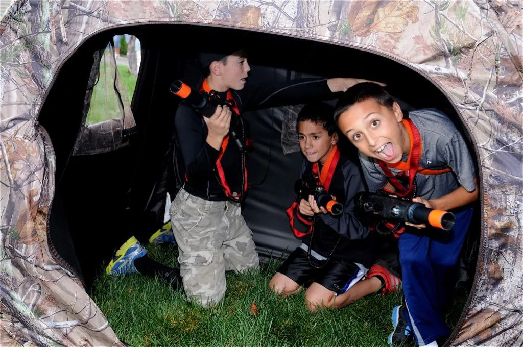 GameTruck laser tag players taking cover