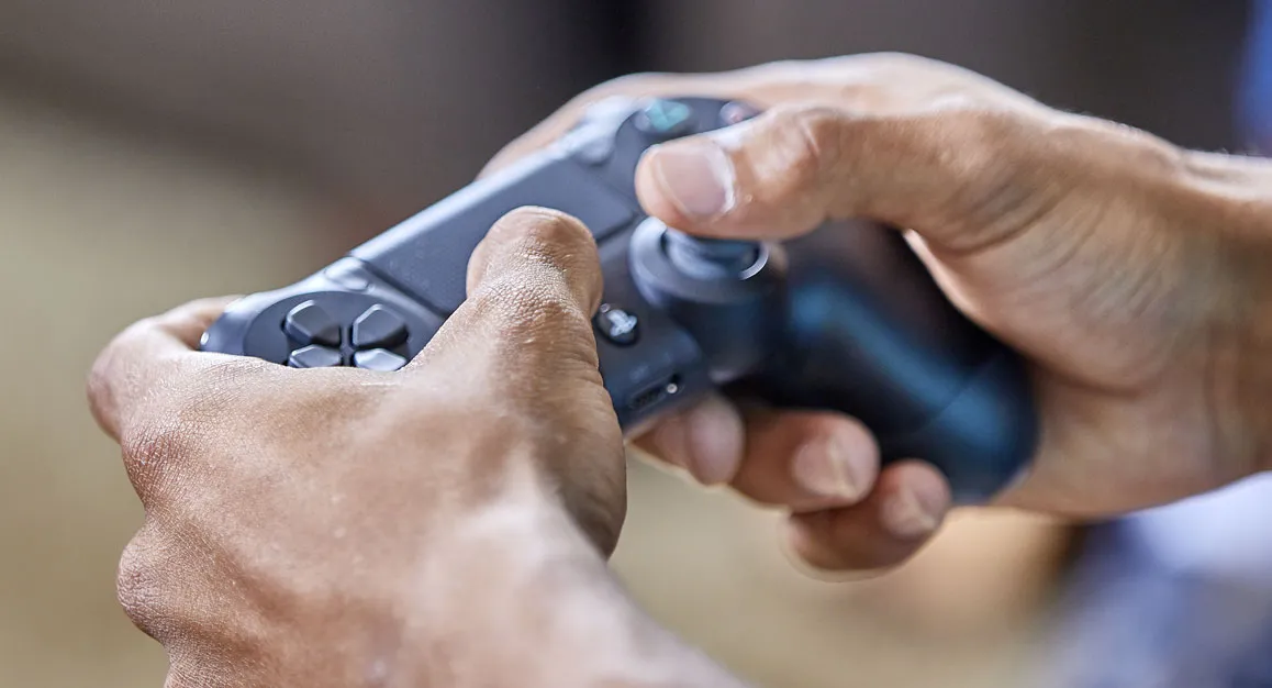 PlayStation gaming setup at a GameTruck @HOME party