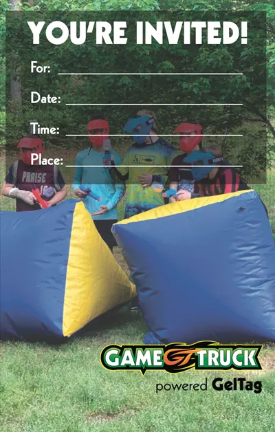 GelTag party invitation — full color printable PDF