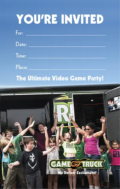 Video Game party invitation — full color printable PDF